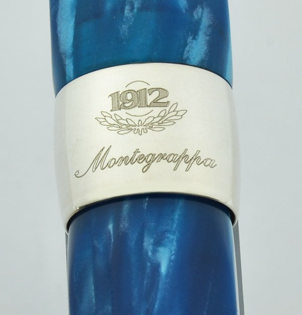 Montegrappa Symphony Fountain Pen - Blue Marble, Sterling Trim